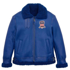 Men’s B3 Bomber Fashion Jacket – Genuine Sheepskin Leather, Faux Fur Lined, USA Embroidery
