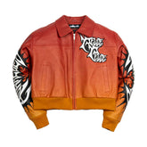Auracles x Pelle Pelle Gradient Leather Jacket – Designer Women’s Streetwear Crop Jacket Edition