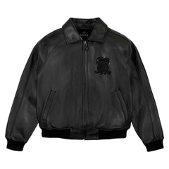 SialFit Men’s Iconic Avirex-Style Black Leather Jacket | American Flight Bomber Jacket – Best Seller