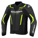 Alpinestars GP Force V2 Motorcycle Jacket Black/Green | CE Armor Leather Riding Gear