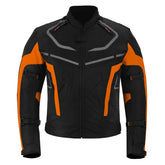 MZONE Valeco Orange Biker Jacket – CE Certified Protective Riding Gear with Modern Performance Design