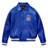 SialFit Top Quality Men’s Avirex Style Navy Blue Leather Bomber Jacket – Iconic Aviator Design