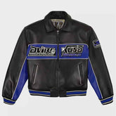 Handmade Avirex-Inspired Cowhide Leather Racer Jacket – Men’s Motorcycle Style Leather Jacket