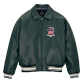 Best Seller Men’s Iconic Avirex Dark Green Leather Bomber Jacket – Aviator Style Genuine Leather