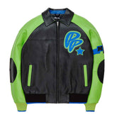 Pelle Pelle Classic Soda Club Plush Leather Jacket – Vintage Hip Hop Varsity Streetwear Coat