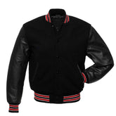 Classic Black Varsity Bomber Jacket | Winter College Street Fashion – SialFit