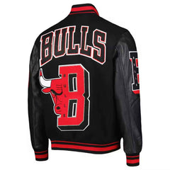 High-Quality Leather Sleeve Varsity Jacket for Men – Classic Wool Letterman Baseball Jacket