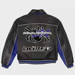 Handmade Avirex-Inspired Cowhide Leather Racer Jacket – Men’s Motorcycle Style Leather Jacket