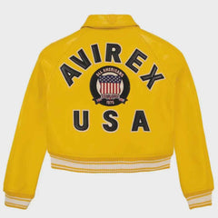 Handmade Cowhide Leather Cropped Bomber Jacket – Avirex Style Premium Leather Jacket