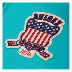 Handcrafted Men’s Avirex Turquoise Leather Bomber Jacket – Iconic Aviator Style