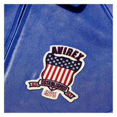 SialFit Top Quality Men’s Avirex Style Navy Blue Leather Bomber Jacket – Iconic Aviator Design