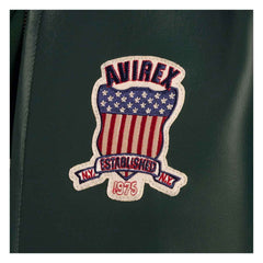 Best Seller Men’s Iconic Avirex Dark Green Leather Bomber Jacket – Aviator Style Genuine Leather