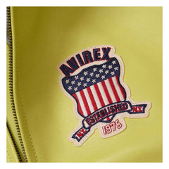 Handmade Men’s Iconic Avirex Lime Green Leather Bomber Flight Jacket