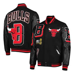 High-Quality Leather Sleeve Varsity Jacket for Men – Classic Wool Letterman Baseball Jacket