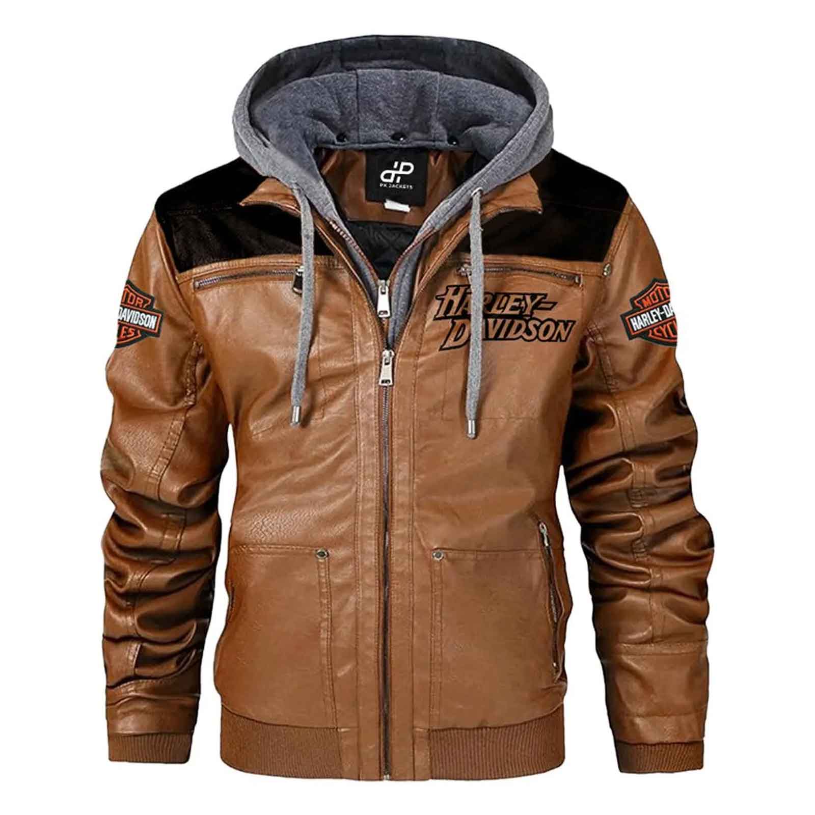 Men’s H-D Motorcycle Jacket – Handmade Genuine Cowhide Leather with Embroidery Design | Biker Riding Jacket*