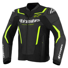 Alpinestars GP Force V2 Motorcycle Jacket Black/Green | CE Armor Leather Riding Gear