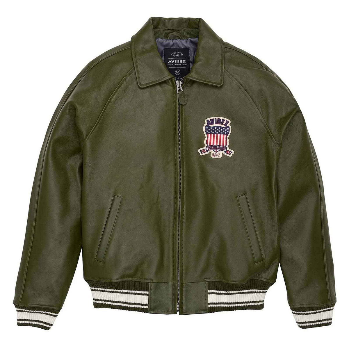 SialFit Men’s Iconic Avirex Leather Bomber Jacket – Olive Green Aviator Pilot Style | Best Seller