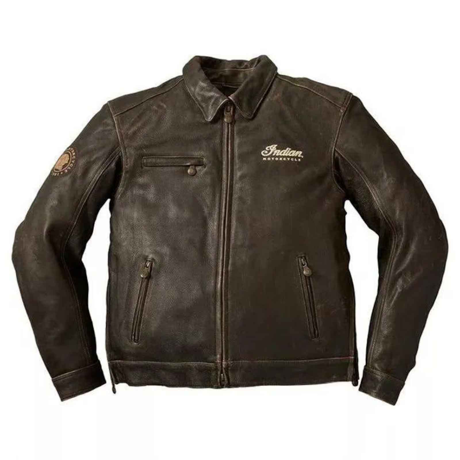 Men’s Indian Motorcycle Handmade Leather Jacket – Genuine Cowhide Biker Riding Jacket | Classic Streetwear