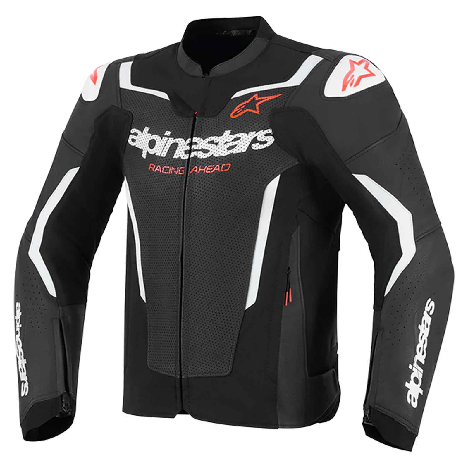 Alpinestars GP Force V2 Motorcycle Jacket Black White – Leather Biker Jacket with CE Protection
