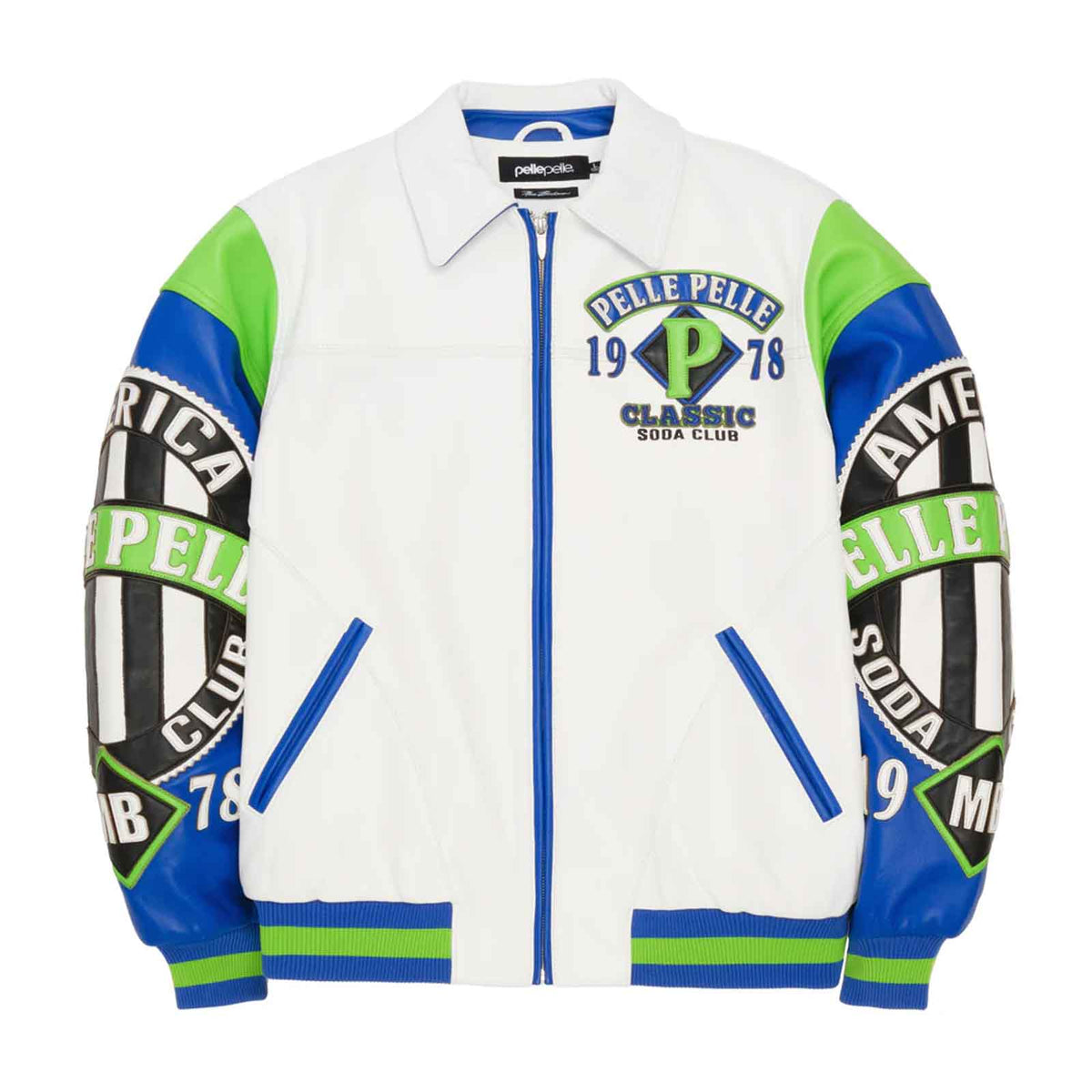 Pelle Pelle American Soda Club Jacket – Classic Vintage Hip Hop Leather Varsity Jacket