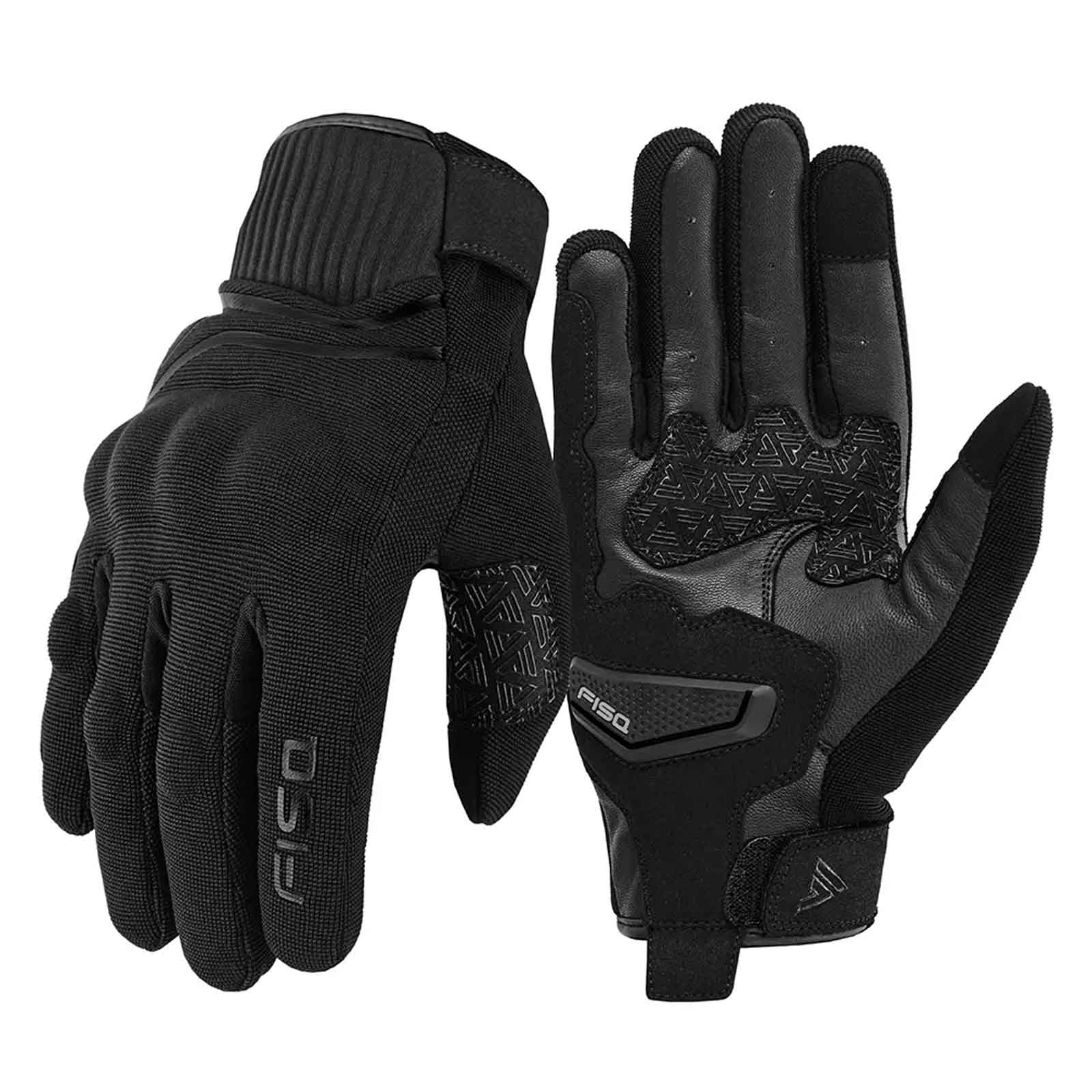 FISA Sandro Men’s Black Summer Gloves – Durable Breathable Leather Gloves for Motorcycle Riding