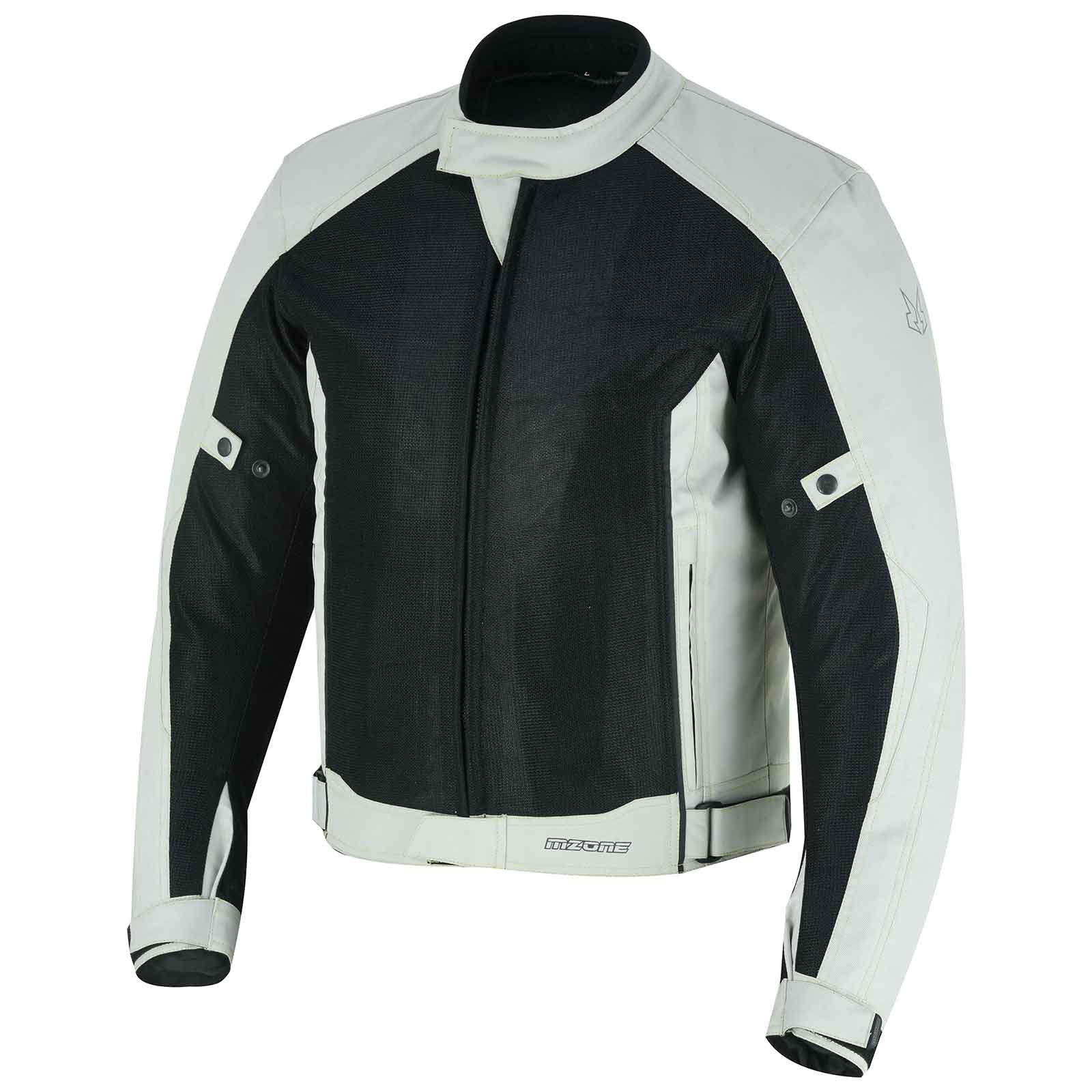 MZONE Ashton White Ice Summer Bike Jacket – Lightweight Motorcycle Jacket with Air Ventilation & Armor Protection