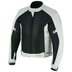 MZONE Ashton White Ice Summer Bike Jacket – Lightweight Motorcycle Jacket with Air Ventilation & Armor Protection