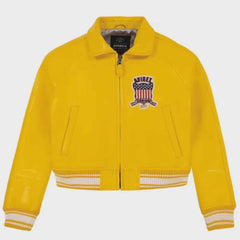 Handmade Cowhide Leather Cropped Bomber Jacket – Avirex Style Premium Leather Jacket