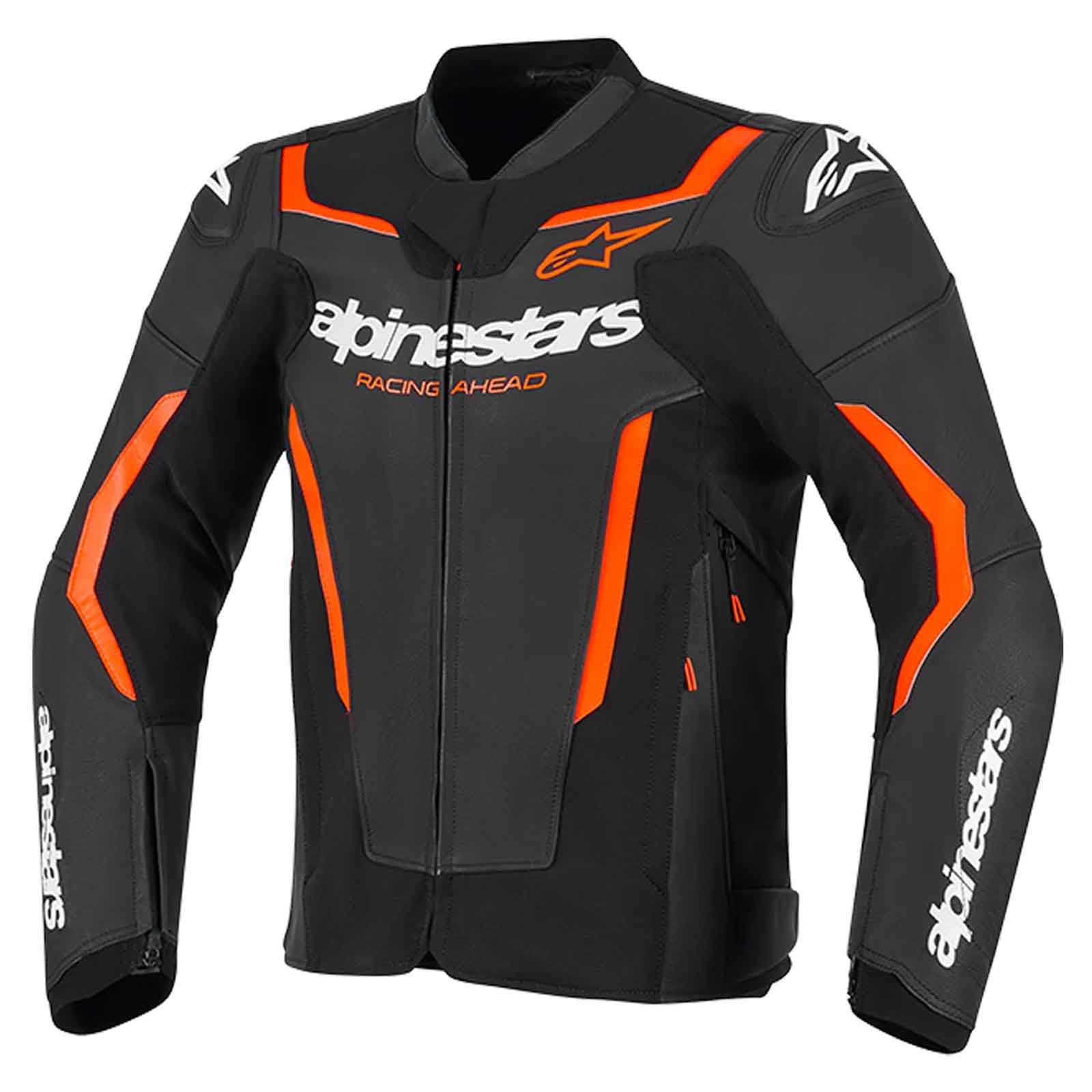Alpinestars GP Force V2 Leather Jacket – Black Red Moto Protective Riding Jacket