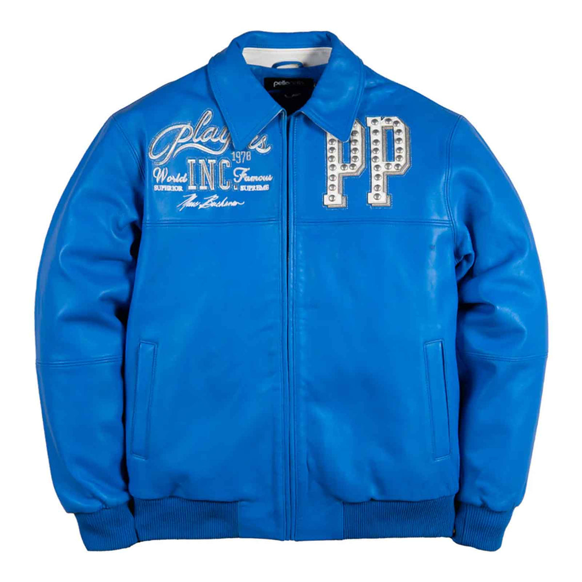 Pelle Pelle Players Inc Leather Jacket – Vintage Hip Hop Varsity Streetwear Bomber Jacket for Men