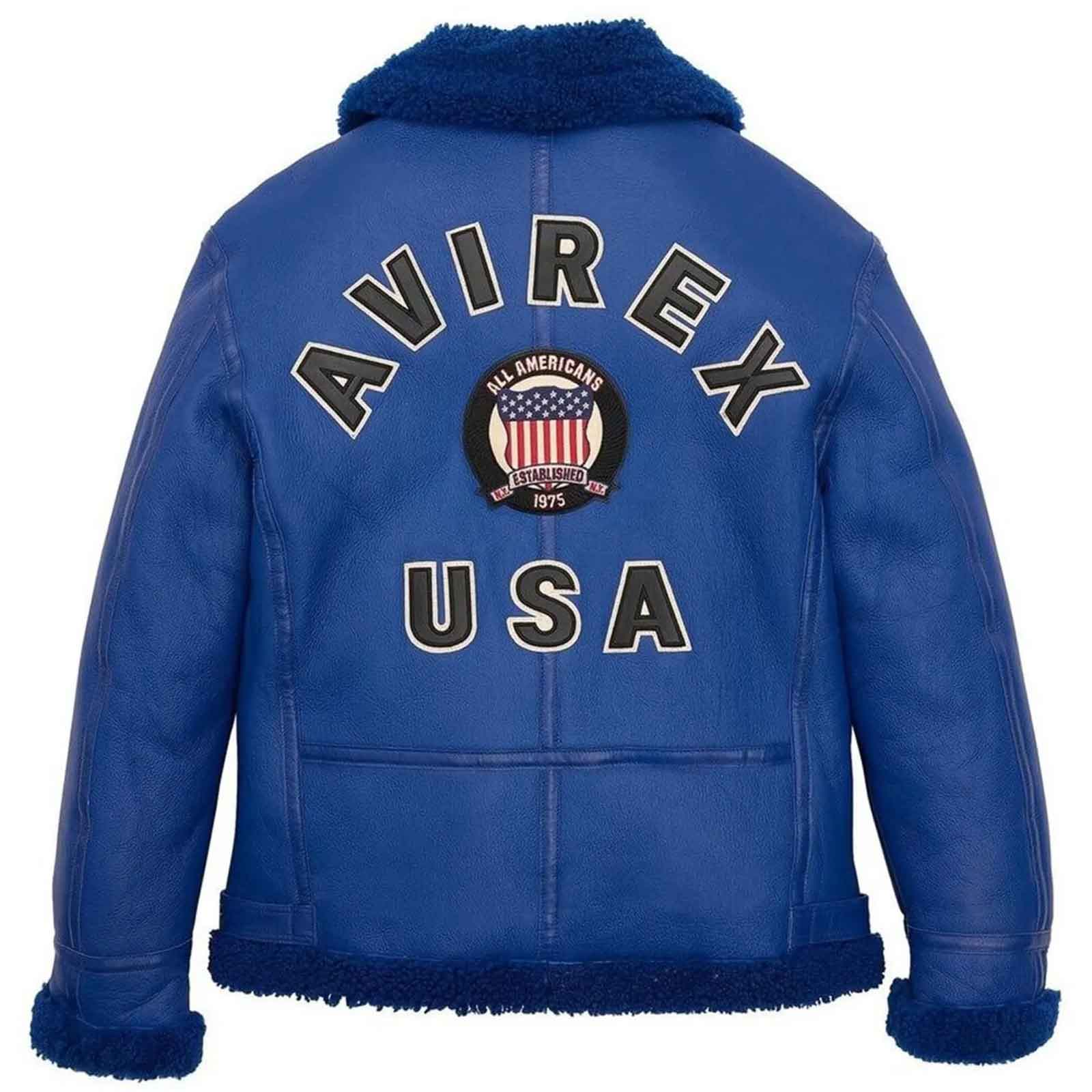 Men’s B3 Bomber Fashion Jacket – Genuine Sheepskin Leather, Faux Fur Lined, USA Embroidery