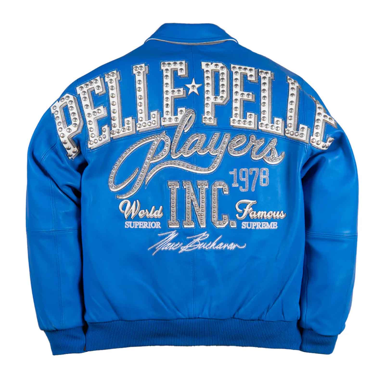 Pelle Pelle Players Inc Leather Jacket – Vintage Hip Hop Varsity Streetwear Bomber Jacket for Men