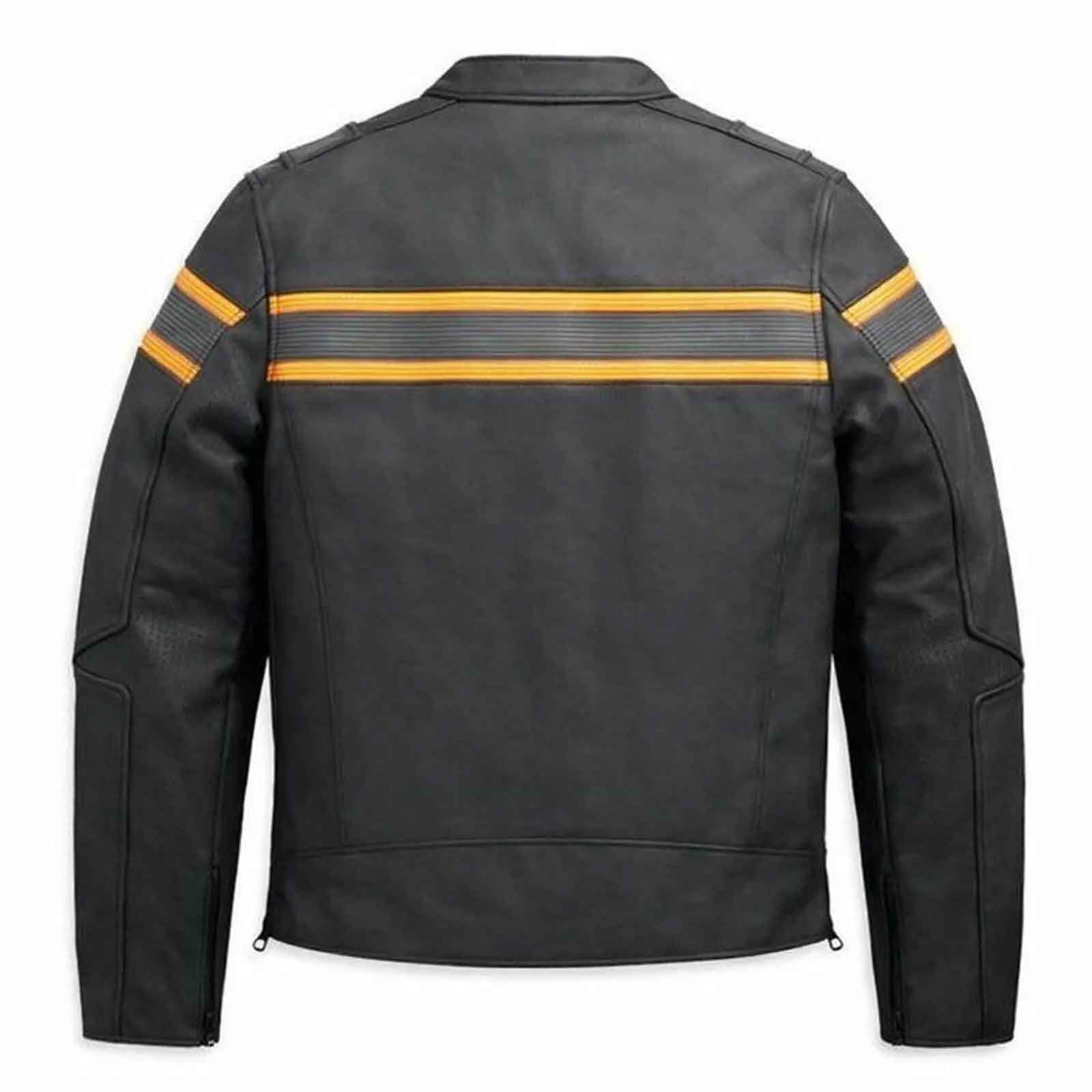 Men’s H-D Motorcycle Jacket – Handmade Genuine Cowhide Leather Biker Jacket