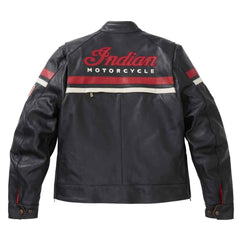 Men’s Indian Motorcycle Leather Jacket Black & Red – Genuine Cowhide Racing Biker Jacket | Gift for HimClassic Streetwear |