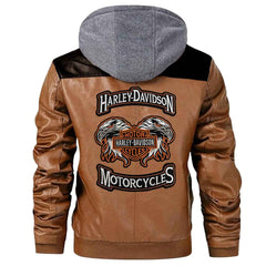Men’s H-D Motorcycle Jacket – Handmade Genuine Cowhide Leather with Embroidery Design | Biker Riding Jacket*