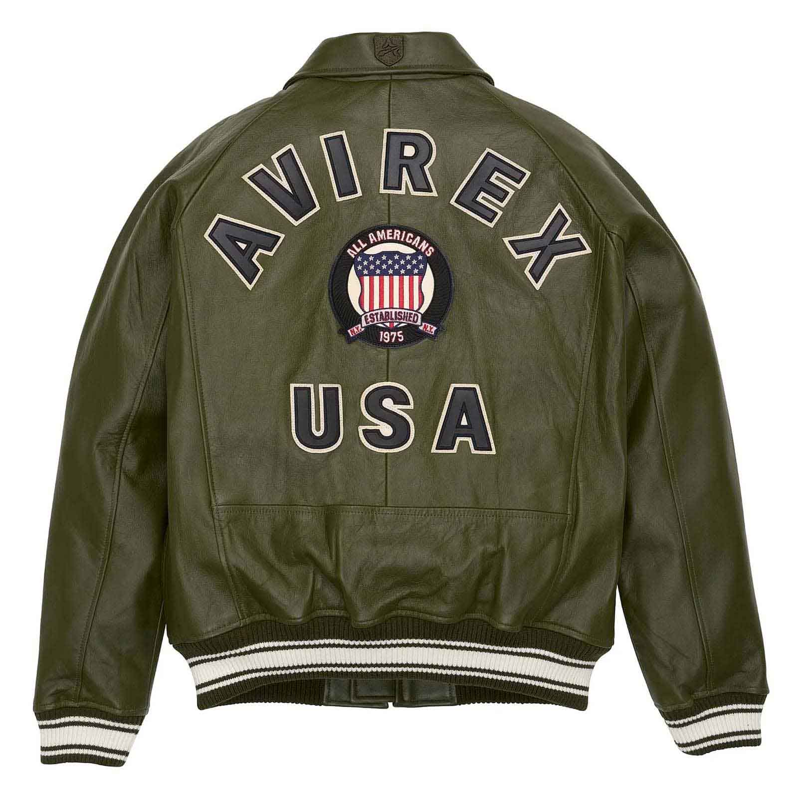 SialFit Men’s Iconic Avirex Leather Bomber Jacket – Olive Green Aviator Pilot Style | Best Seller