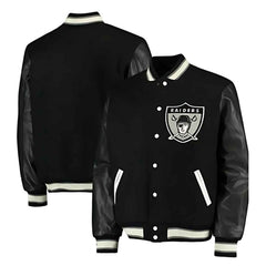 NFL Raiders Letterman Jacket – Premium Varsity Wool & Leather Design