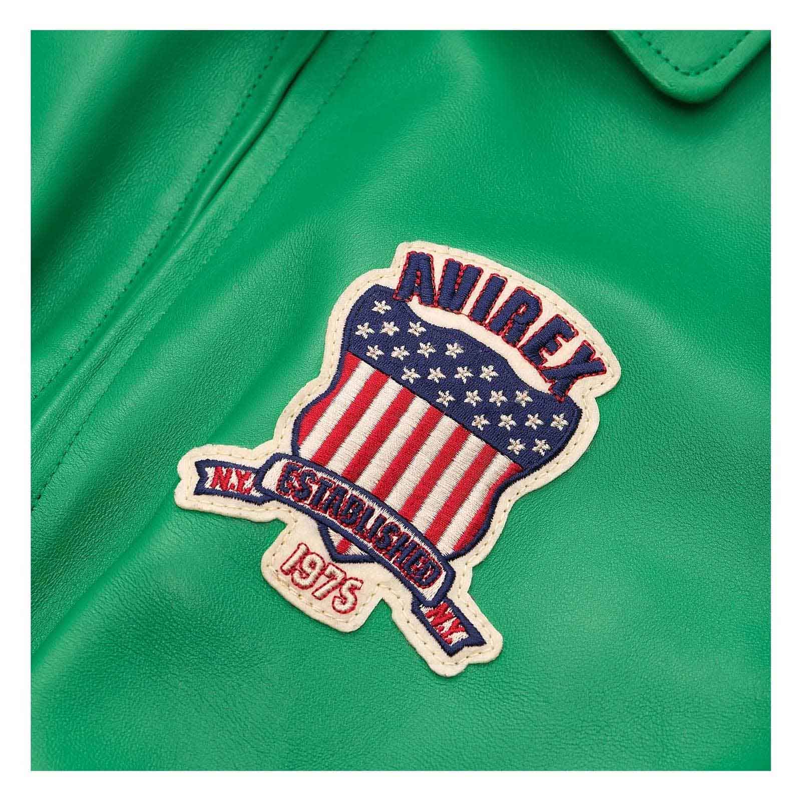 SialFit Handcrafted Men’s Avirex Style Leather Jacket – Green Genuine Leather Bomber