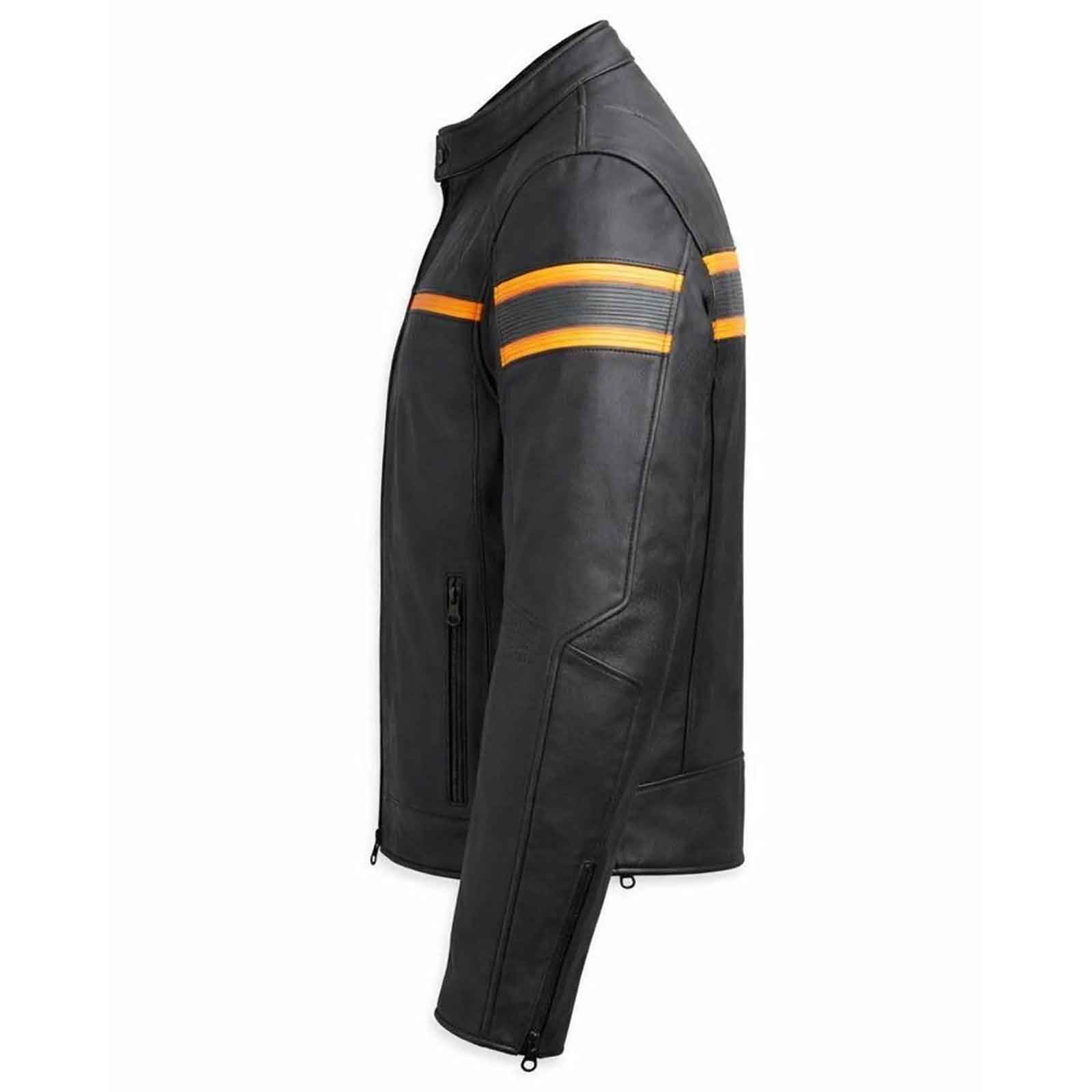 Men’s H-D Motorcycle Jacket – Handmade Genuine Cowhide Leather Biker Jacket