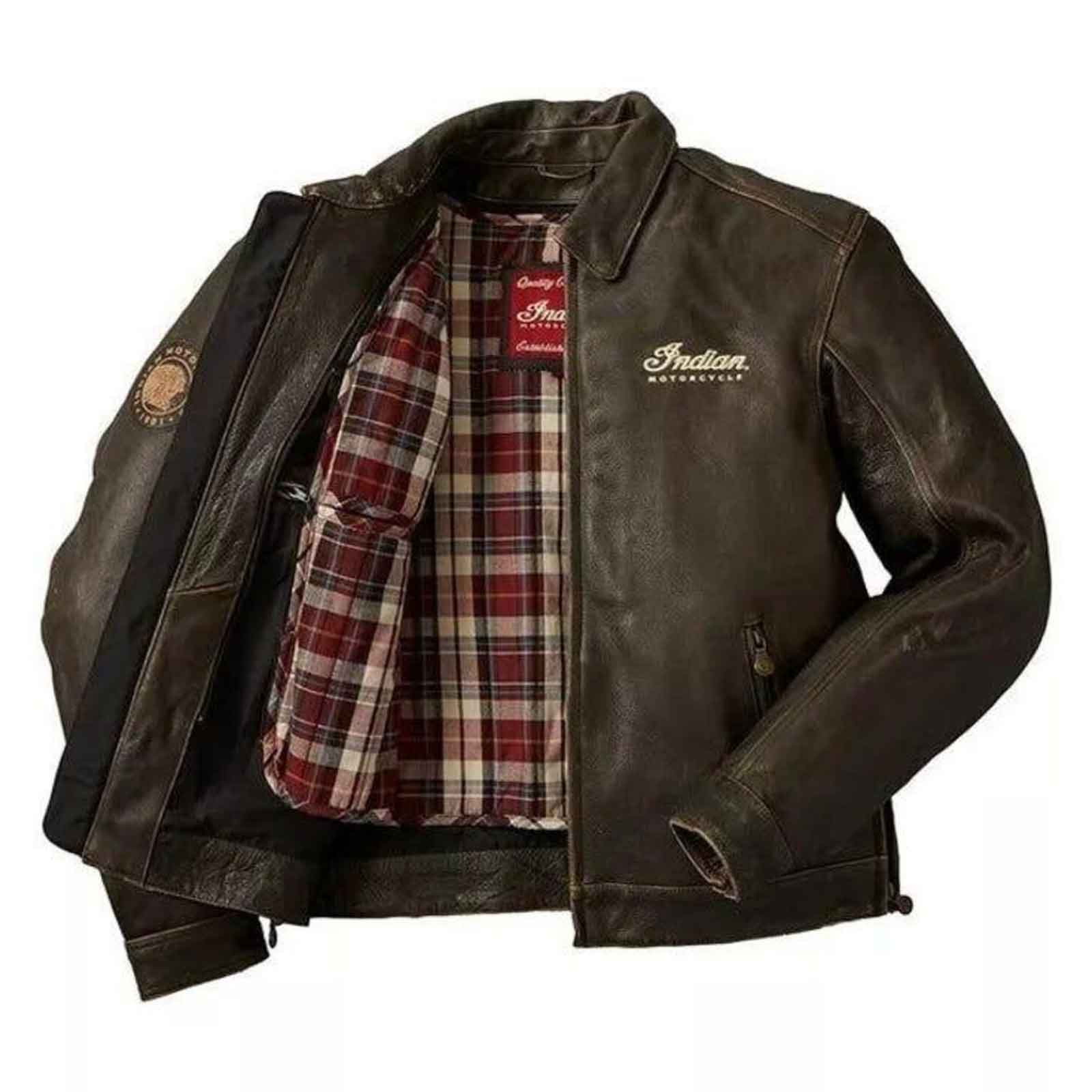 Men’s Indian Motorcycle Handmade Leather Jacket – Genuine Cowhide Biker Riding Jacket | Classic Streetwear