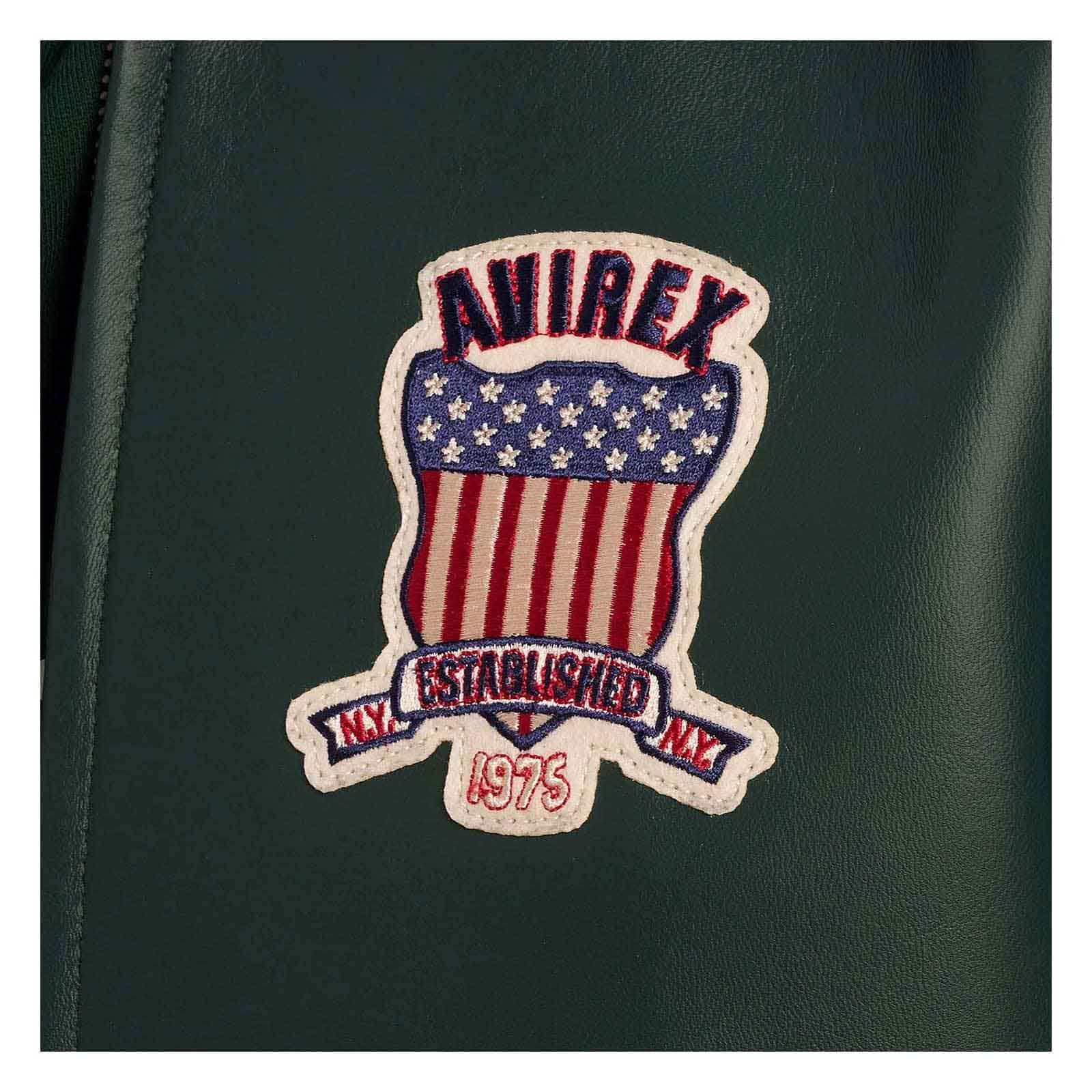 Best Seller Men’s Iconic Avirex Dark Green Leather Bomber Jacket – Aviator Style Genuine Leather