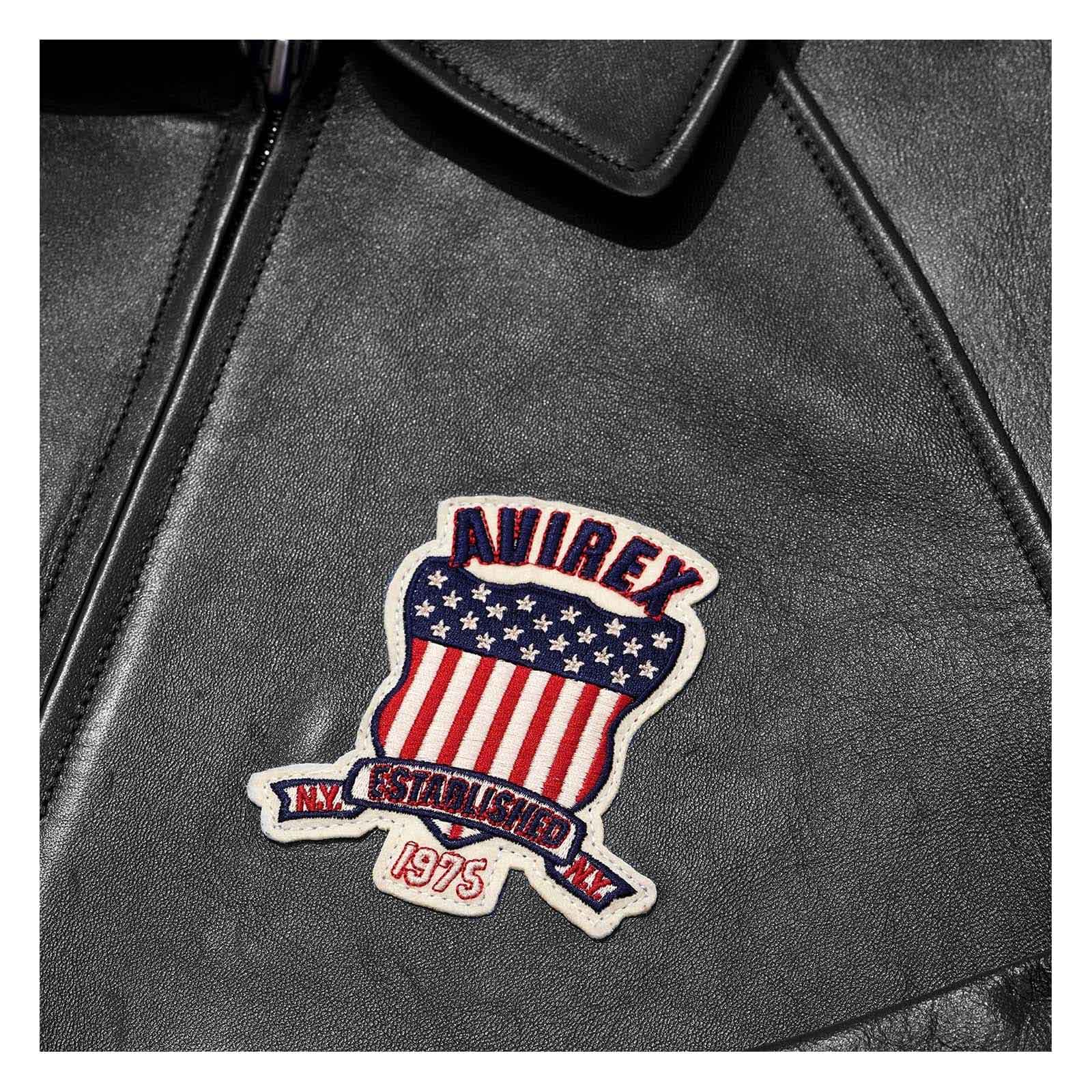 Men’s Iconic Aviator Leather Jacket – Black Genuine Leather Bomber, Avirex Style