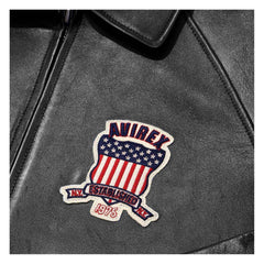 Men’s Iconic Aviator Leather Jacket – Black Genuine Leather Bomber, Avirex Style