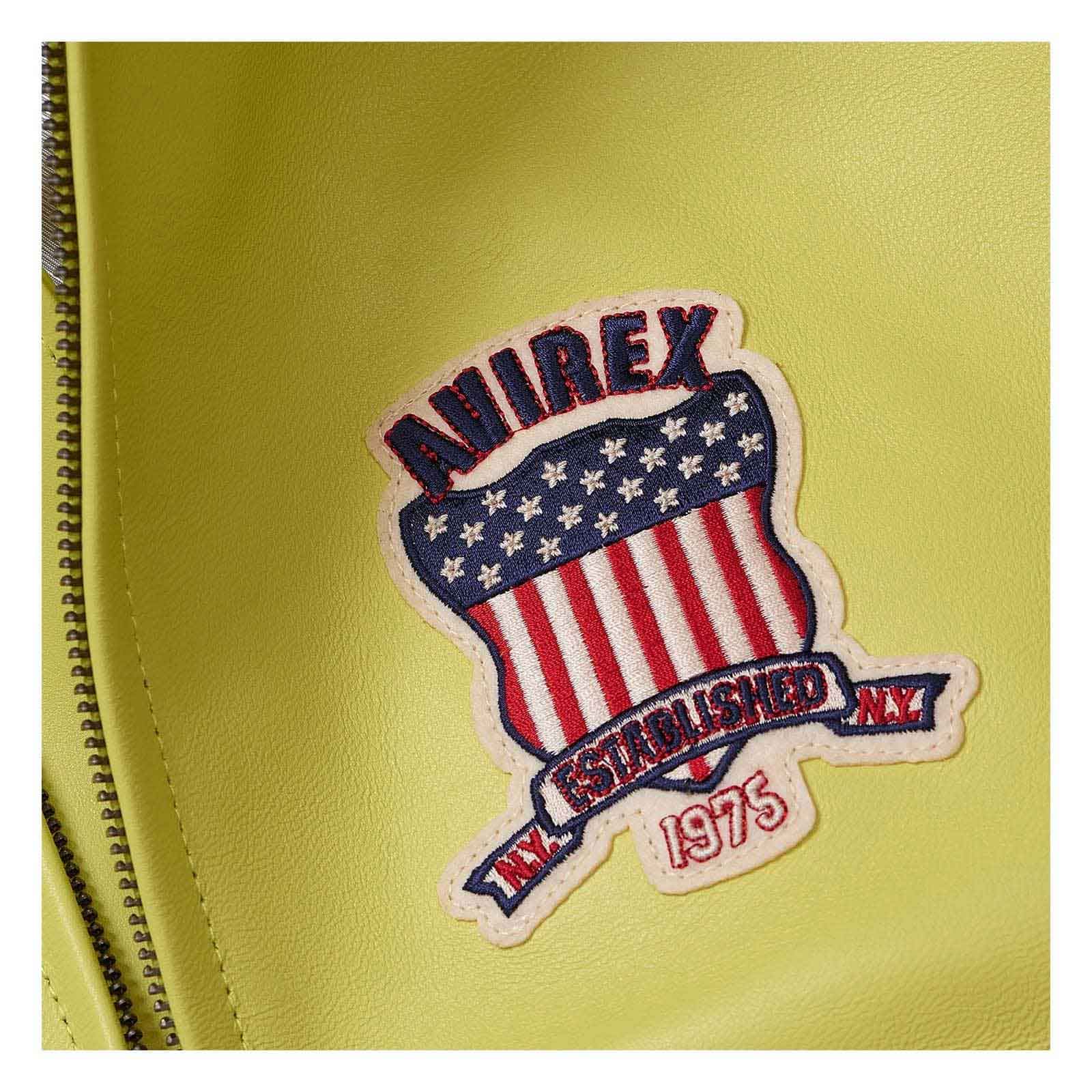 Handmade Men’s Iconic Avirex Lime Green Leather Bomber Flight Jacket