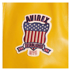 Best Quality Men’s Iconic Avirex Yellow Leather Bomber Jacket – Classic Aviator Flight Style
