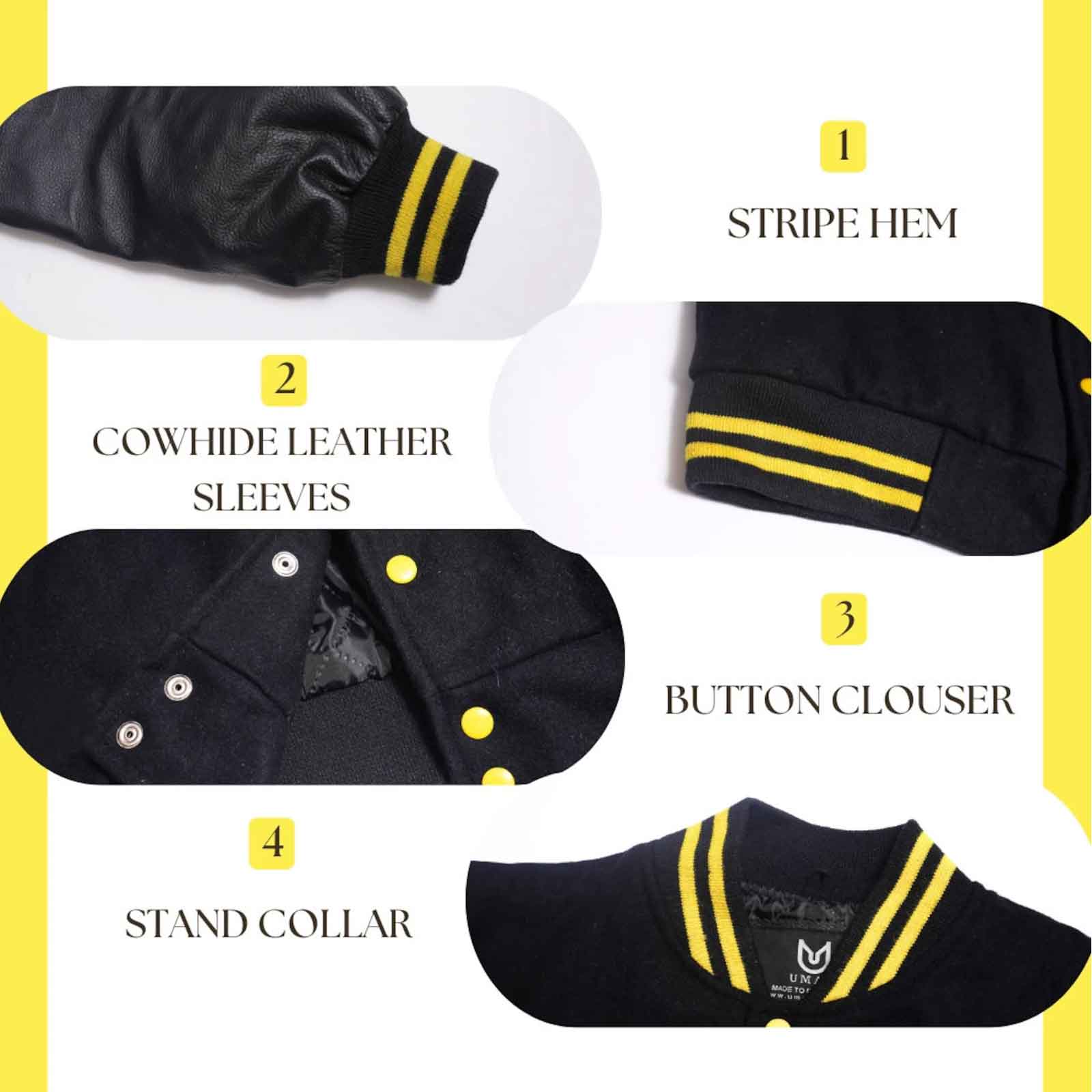 SialFit American Style Unisex Letterman Jacket – Wool Body, Genuine Leather Sleeves