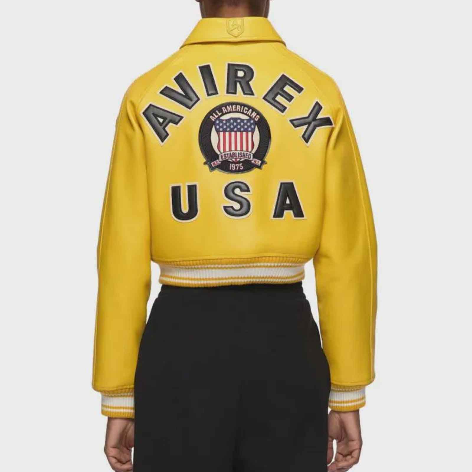 Handmade Cowhide Leather Cropped Bomber Jacket – Avirex Style Premium Leather Jacket