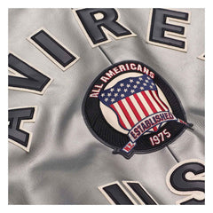 Avirex Men’s Silver Leather Bomber Jacket | Luxury Handmade Iconic Aviator Style