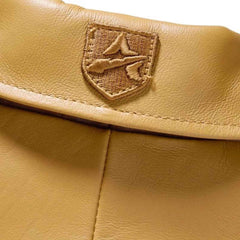 Avirex USA Bomber Leather Jacket Camel Brown | Genuine Cowhide Vintage Varsity Streetwear Jacket for Him & Her