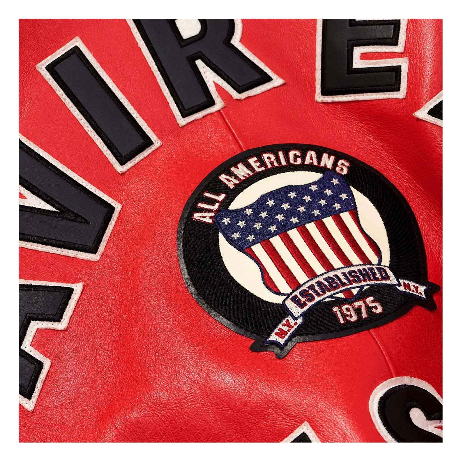 Handcrafted Men’s Avirex Red Leather Bomber Jacket – Premium Iconic Aviator Style